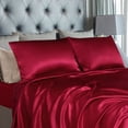 thumbnail image 3 of Unique Bargains Satin Sheet Set 4 Pcs Polyester Silky and Soft Sheets, 3 of 8