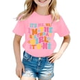 thumbnail image 1 of MEZZALL T-Shirt Décontracté à Lettres pour Tout-Petites Filles, Col Rond, Manches Courtes, T-Shirts Colorés, Hauts Tee, 6-7 Ans, 1 of 3