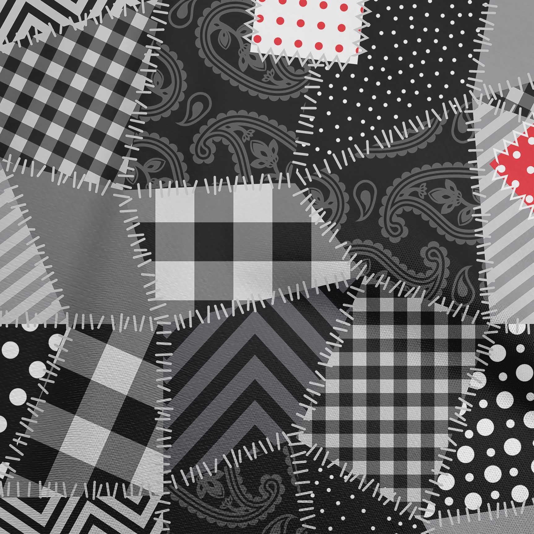 oneOone Rayon Black Fabric Block Fabric For Sewing Printed Craft Fabric By The Yard 56 Inch Wide