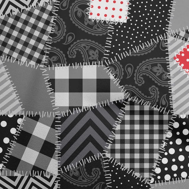 oneOone Polyester Spandex Black Fabric Block Fabric For Sewing Printed Craft Fabric By The Yard 56 Inch Wide