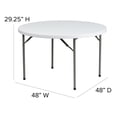 thumbnail image 2 of 48'' Round Granite White Plastic Folding Table, 2 of 7