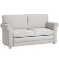 thumbnail image 1 of HOMCOM 59" Loveseat Sofa for Bedroom, 2-Seater Couch, Light Grey, 1 of 10