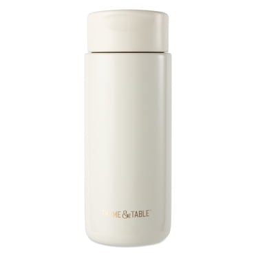 Gobelet à café isotherme à double paroi en acier inoxydable Thyme & Table, tasse de voyage de 65 cl, couleur crème