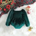 thumbnail image 3 of TopLLC Combinaison pour Fille Ma Première Robe de Noël en Velours Smocké Robe d'Automne Hiver Robe de Noël Robe d'Anniversaire Combinaisons, 3 of 5