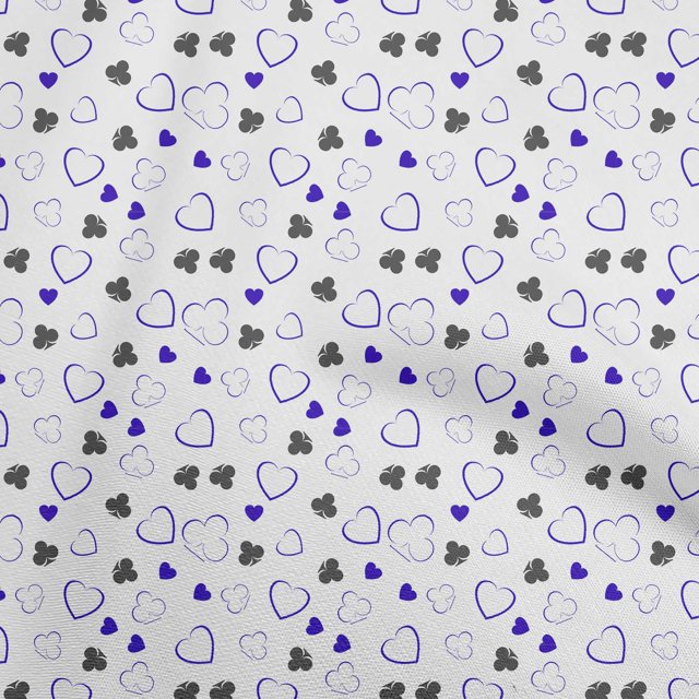 oneOone Polyester Spandex Medium Blue Fabric Poker Card Sewing Material Print Fabric By The Yard 56 Inch Wide