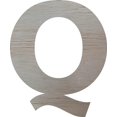 thumbnail image 1 of Wooden Block Letters, Unfinished 4'' Rockwell Q, Craft, 1 of 1