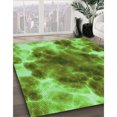 thumbnail image 3 of Ahgly Company Tapis d'Intérieur Lavables à la Machine, Carrés, Transitionnels, Verts, Tapis de Zone, 4 Pieds Carré, 3 of 7