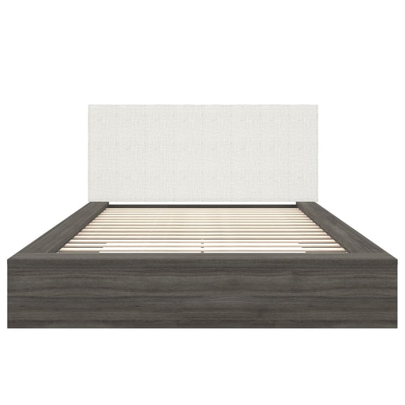 Bardot Queen Size Platform Bed with Upholstered Headboard