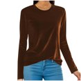 thumbnail image 1 of Timegard Hauts Grande Taille pour Femmes Manches Longues Col Rond Tee Basique Automne Décontracté Ample Chaud Blouse, 1 of 6