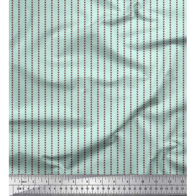 Soimoi Silk Fabric Triangle Shirting Fabric Prints by Yard 42 Inch Wide