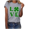 thumbnail image 1 of TopLLC St. Patrick's Day Patricks Day Chemises pour Femmes Hauts de Sarrau St Patricks Day Mode pour Dames St. Imprimé Manches Courtes Col Rond Chemise Femme Décontractée Ample, 1 of 4