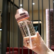 Sports Water Bottle with Straw | Leakproof Popup Cap Hydration Jug | Bpa-Free Plastic Drinking Container for Gym, Outdoor, Office Work