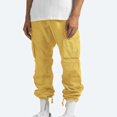 thumbnail image 2 of CHOK Men Flap Pocket Drawstring Elastic Waist Cargo Pants Straight-Fit Casual Pants Solid Trousers Relaxed Plus Size Long Pant, 2 of 9