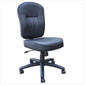 Boss Office Products Chaise de travail en cuir noir