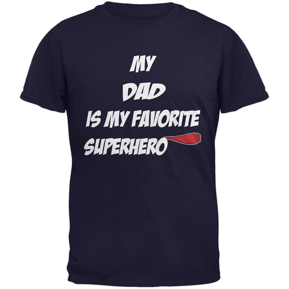 Papa Est Mon Superhéros T-Shirt Bleu Marine pour Adulte