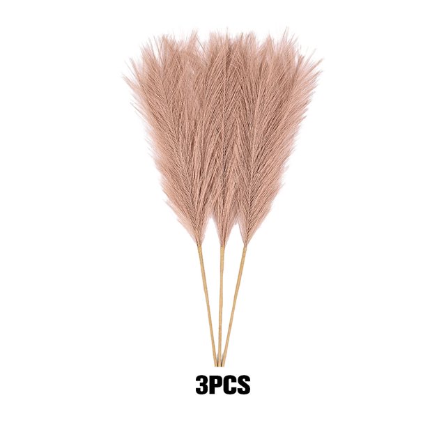 VONKY 3pcs Home Decor Artificial Pampas Reed For Stylish Look Cloth Artificial Flower Downy And Durable Boho Decor Light Coffee 1Set