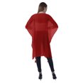 thumbnail image 4 of Moomaya Boléro en Georgette pour Femmes, Ouvert à l'Avant, Long et Transparent, avec Pompons, 4 of 7