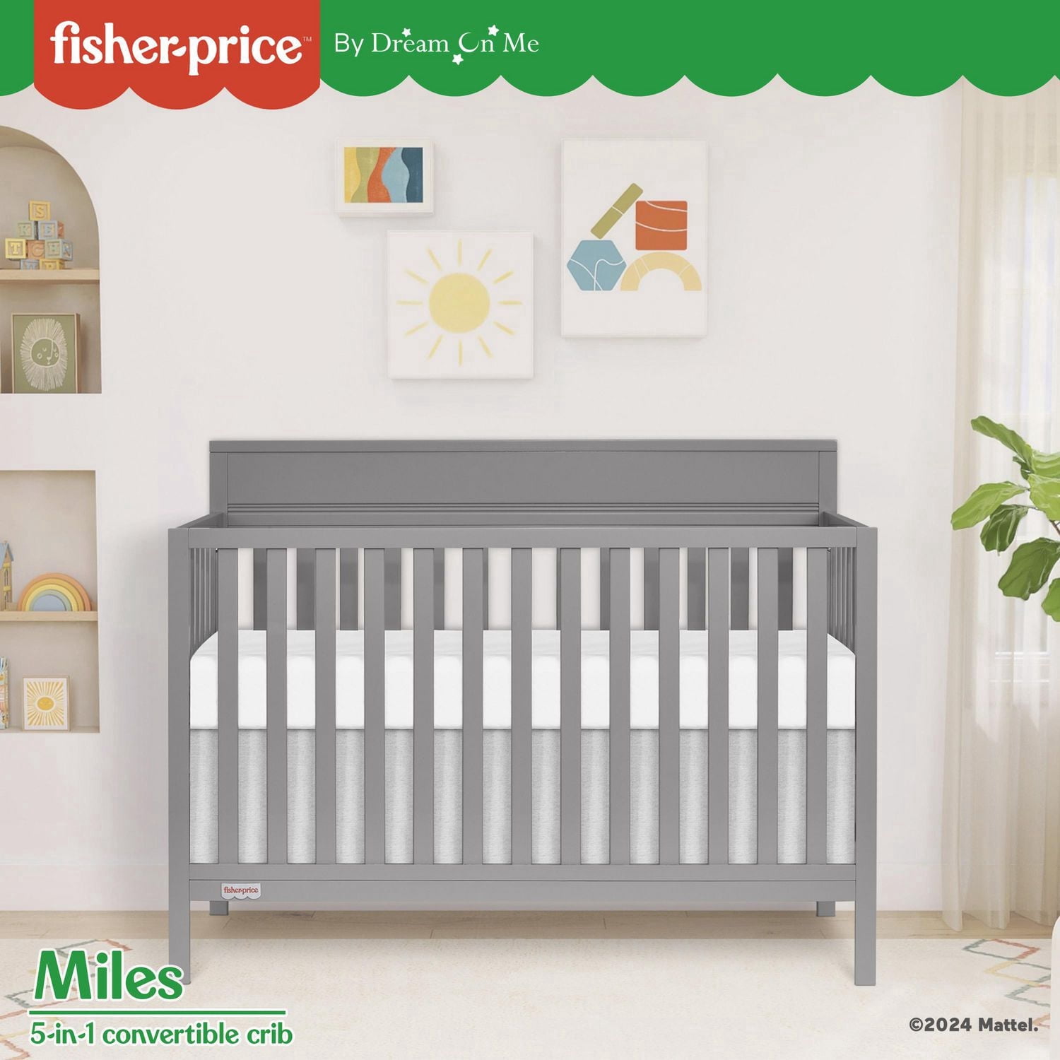 Fisher-Price Miles 5-in-1 Convertible Crib by Dream On Me
