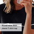 thumbnail image 2 of Unatoiry Polyvalent et Confortable Femmes S Chemise Toute Occasion Rayé Imprimé O-Cou Tops Tendance Noir S 1Set, 2 of 5