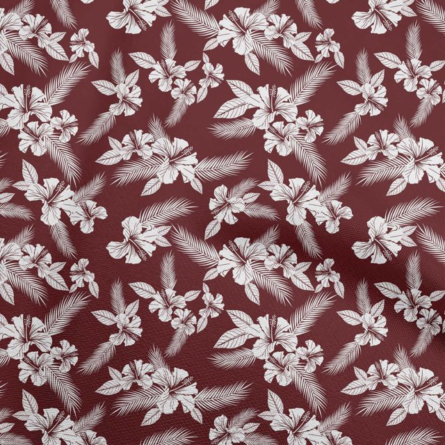 oneOone Rayon Maroon Fabric Tropical Sewing Craft Projects Fabric Prints By Yard 56 Inch Wide