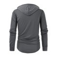 thumbnail image 4 of FAIWAD Men's Long Sleeve Drawstring Sweatshirts Drop Shoulder Zip Hooded Sweatshirts Trendy Spring Tops, 4 of 5