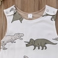 thumbnail image 2 of Combinaison Dinosaure pour Garçons, Sans Manches, Barboteuse et Chapeau, Ensemble 2 Pcs, 2 of 5