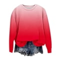 thumbnail image 2 of Milgrthf Chandails en Molleton Dégradés pour Filles Sport Décontracté Manches Longues Col Rond Automne Coupe Ample Chandails d'Automne Rouges 3 Ans, 2 of 6