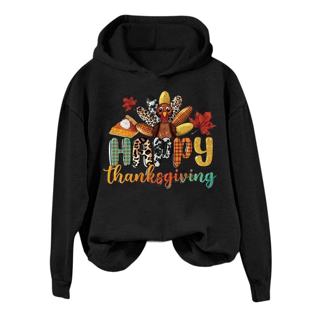 WEAIXIMIUNG Sweatshirts Personnalisés pour Femmes Image Action de Grâce Sweat à Capuche Imprimé Dinde pour Usage Décontracté