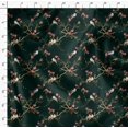 thumbnail image 4 of Soimoi Green polyester Crepe Fabric Floral & Franklin Gull Bird Decor Fabric Printed Yard 42 Inch Wide, 4 of 5