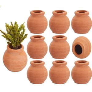 SUTENGDA 8 Pcs Small Mini Clay Pots  0.6 Inch Terracotta Pot Small Flower Pot for Crafts Doll House Flower Pots for DIY Garden Plants and Office Desktop Windowsill Decoration