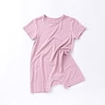 thumbnail image 1 of Combinaison pour Bébés Filles, Combinaison d'Été pour Enfants Garçons et Filles Bébé à Boutons Manches Courtes Col Rond Mignonne Unie Shorts Combinaisons, 1 of 3