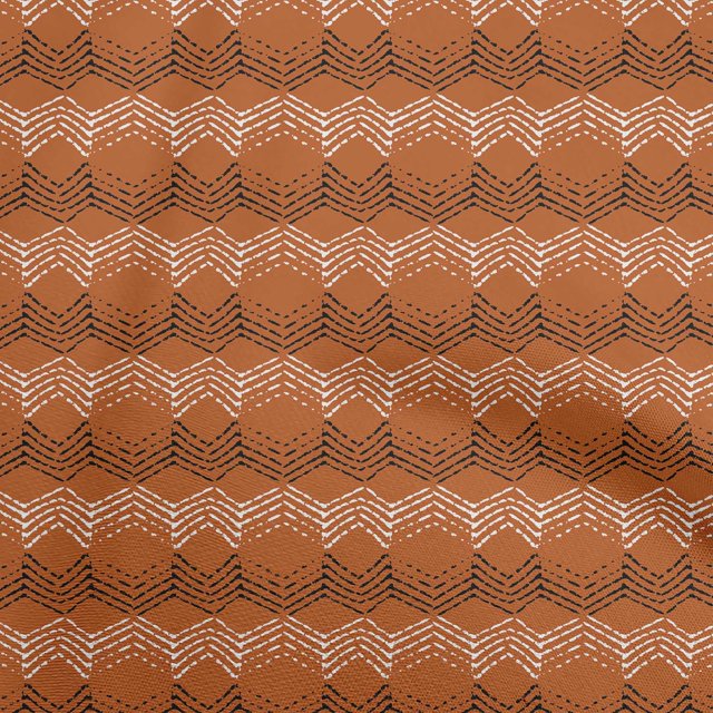 oneOone Viscose Jersey Orange Fabric Block Sewing Material Print Fabric By The Yard 60 Inch Wide