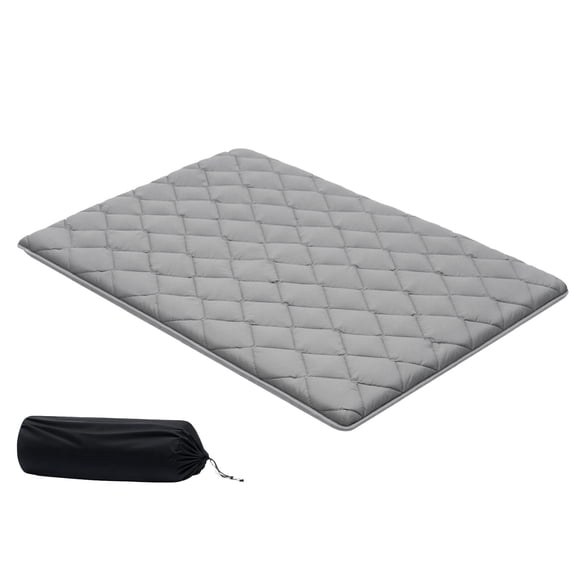 KFFKFF Japanese Tatami Mat, Full Size Foldable Japanese Tatami Mattress, Futon Mattress with Storage Bag & Fastener, 9-Layer Floor Mat for Sleeping, Dormitory, Meditation, Yoga, 80 x 54 x 3.5 in