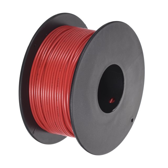 Uxcell 26AWG Stranded Wire Hookup 30M/100ft Red, Electrical Wire UL1007 Spool