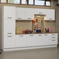 thumbnail image 2 of Madesa Ensemble d'Armoires de Rangement de Garage 125 Po L avec 11 Portes, Multiples Compartiments et 3 Tiroirs, Organisation Modulaire, Garde-Manger, Base, Armoire, Placard - Blanc, 2 of 11