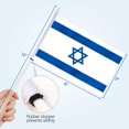 thumbnail image 4 of Anley Israel Mini Flag 12 Pack - Hand Held Small Miniature Israeli Flags on Stick - 5x8 Inch with Solid Pole & Spear Top, 4 of 6