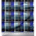 thumbnail image 1 of Soimoi BluePolyester Georgette Fabric Check Check Printed Fabric 1 Yard 42 Inch Wide, 1 of 4