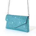 thumbnail image 2 of Sac Pochette Enveloppe à Strass Chaîne Pailletée Sac de Soirée Sac à Main pour Femme (Vert), 2 of 10