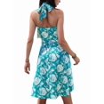 thumbnail image 2 of Robe d'Été Sans Manches Portefeuille à Col en V à Fleurs pour Femme Mini Robe Bleu m, 2 of 5