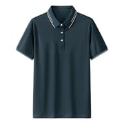 Men's Shirt Short Sleeve Button Up Collared Summer Casual T-Shirts 2025 Trendy Breathable Business Tee Top Army Green, L