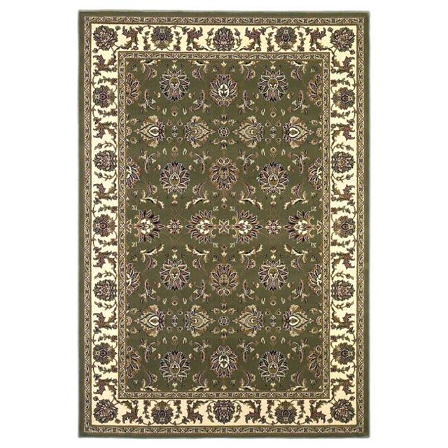HomeRoots 352866 Tapis Rond en Polypropylène Vert et Ivoire 7 Pi 7 Po