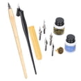 thumbnail image 4 of Calligraphy Writing Pen Set, Convinient Wood + Stainless Steel 5pcs Fountain Dip Pen Set  For Calligraphy Lover For Calligraphy Tool For Friends For Students 1#,2#,3#, 4 of 8