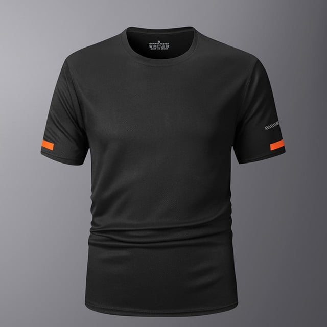 Mens Gym T-Shirts Summer Athletic Quick Drying Workout Top Compression Fit Short Sleeve Crew Neck Running Basketball Shirt