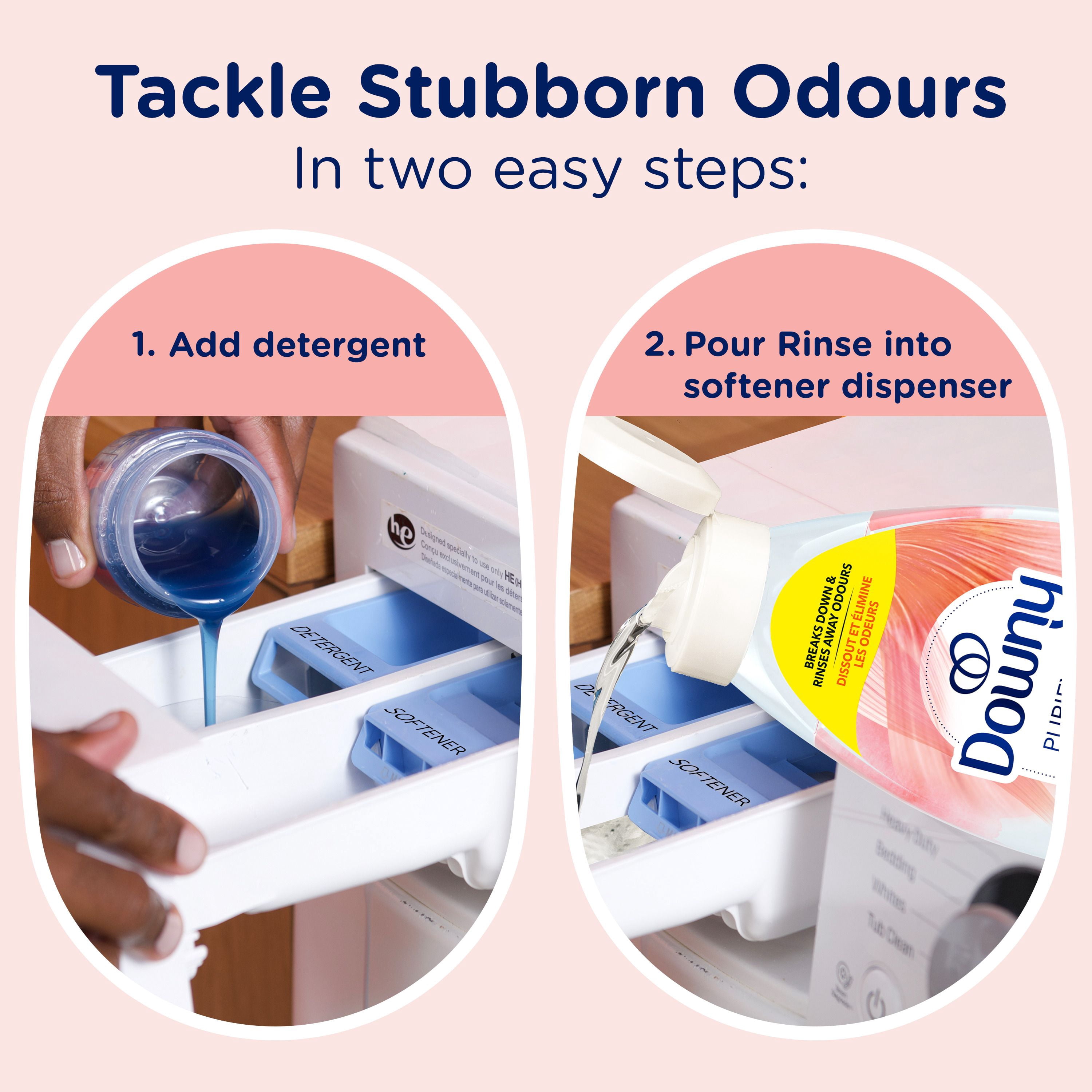 Downy Fabric Rinse Laundry Odour Remover, Spring Breeze Scent, Fabric Softener and Laundry Odour Removal Rinse 1.43L