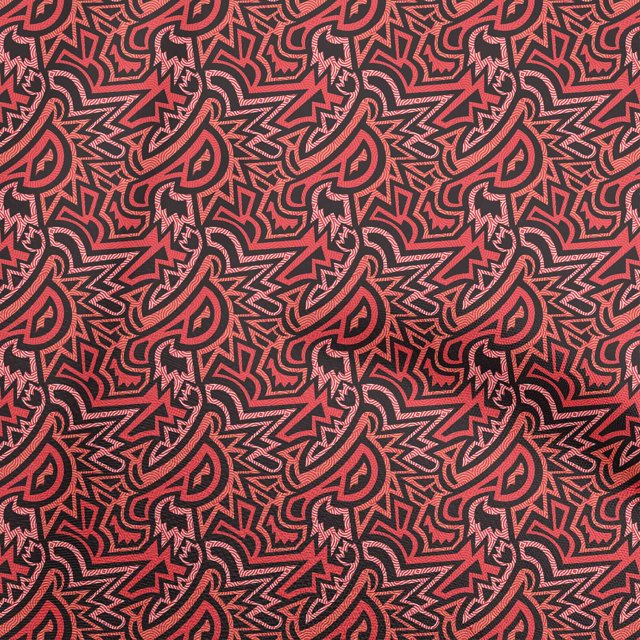 oneOone Georgette Viscose Red Fabric Abstract Dress Material Fabric Print Fabric By The Yard 42 Inch Wide