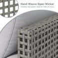 thumbnail image 4 of YODOLLA 7 Pieces Patio Conversation Set with Tea Table, Outdoor Sectional PE Rattan Wicker Furniture Seat, Gray Rattan& Light Grey Cushion and Pillow, 4 of 7
