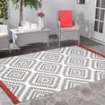 thumbnail image 2 of Erbanica Tapis en Plastique Réversible à Bande Rouge Moroccan Intérieur Extérieur 5 Pieds x 8 Pieds, 2 of 5