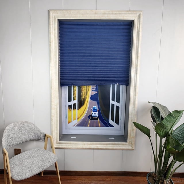 Curtain for Windows Polyester Fabric Panel Drapes Cordless Pleated Shades Easy Install No Drill Tools Light Filtering Blinds Versatile Usage for Living Room and Bedroom