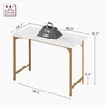 thumbnail image 3 of BestOffice Computer Desk, Home Writing Study Table Modern Simple Style PC, Metal Frame for Home Office, Gold, 3 of 7
