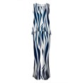 thumbnail image 4 of Mikilon Ensemble Stylé pour Femme 2 Pcs Décontracté Ample Imprimé Gilet Pantalon Long Sans Manches Col Rond Haut/chemise Ensemble Bleu TP, 4 of 5